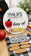Custom Wooden First Day of School Sign | Reusable Back to School Photo Prop for Kids
