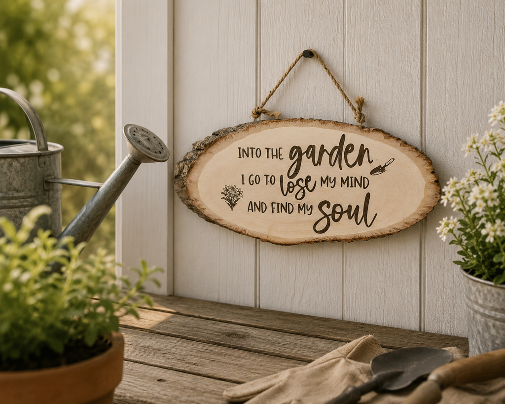 Laser Engraved Wooden Slab Door Hanger – Custom Sayings, Two Sizes Available