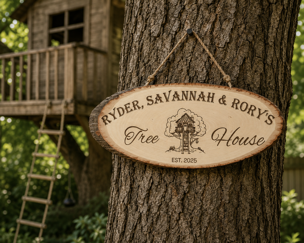 Laser Engraved Wooden Slab Door Hanger – Custom Sayings, Two Sizes Available