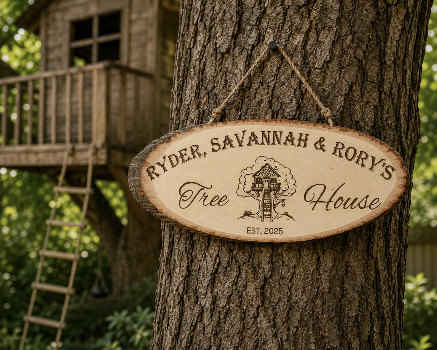 Laser Engraved Wooden Slab Door Hanger – Custom Sayings, Two Sizes Available