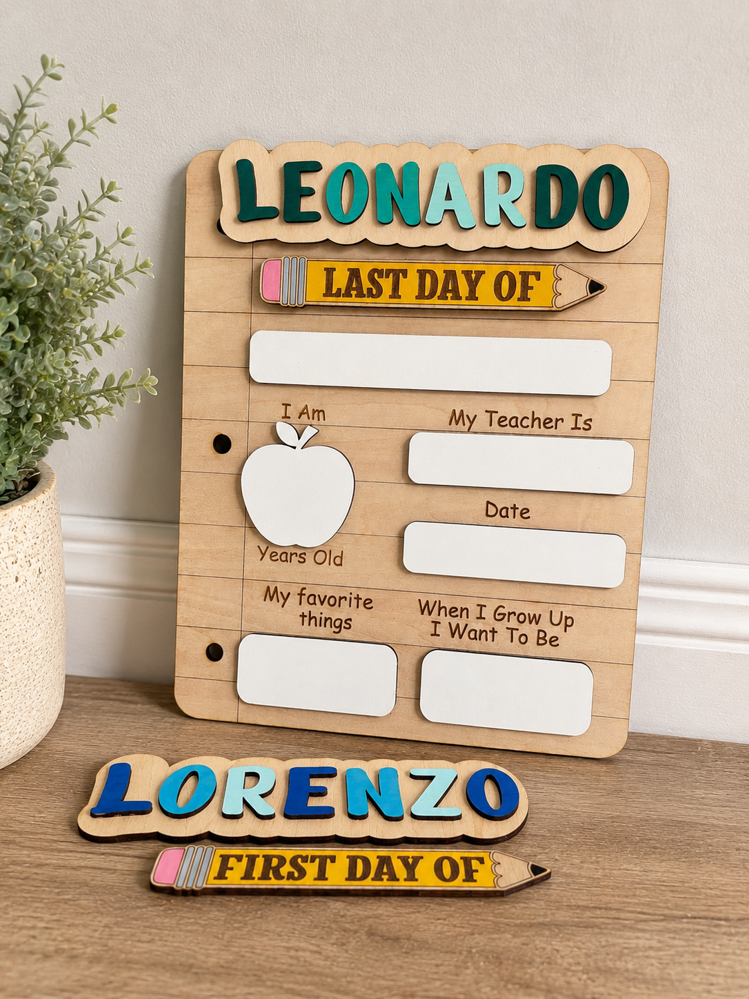 Personalized First & Last Day of School Reusable Milestone Sign | Dry Erase School Board | Custom Back to School Photo Prop