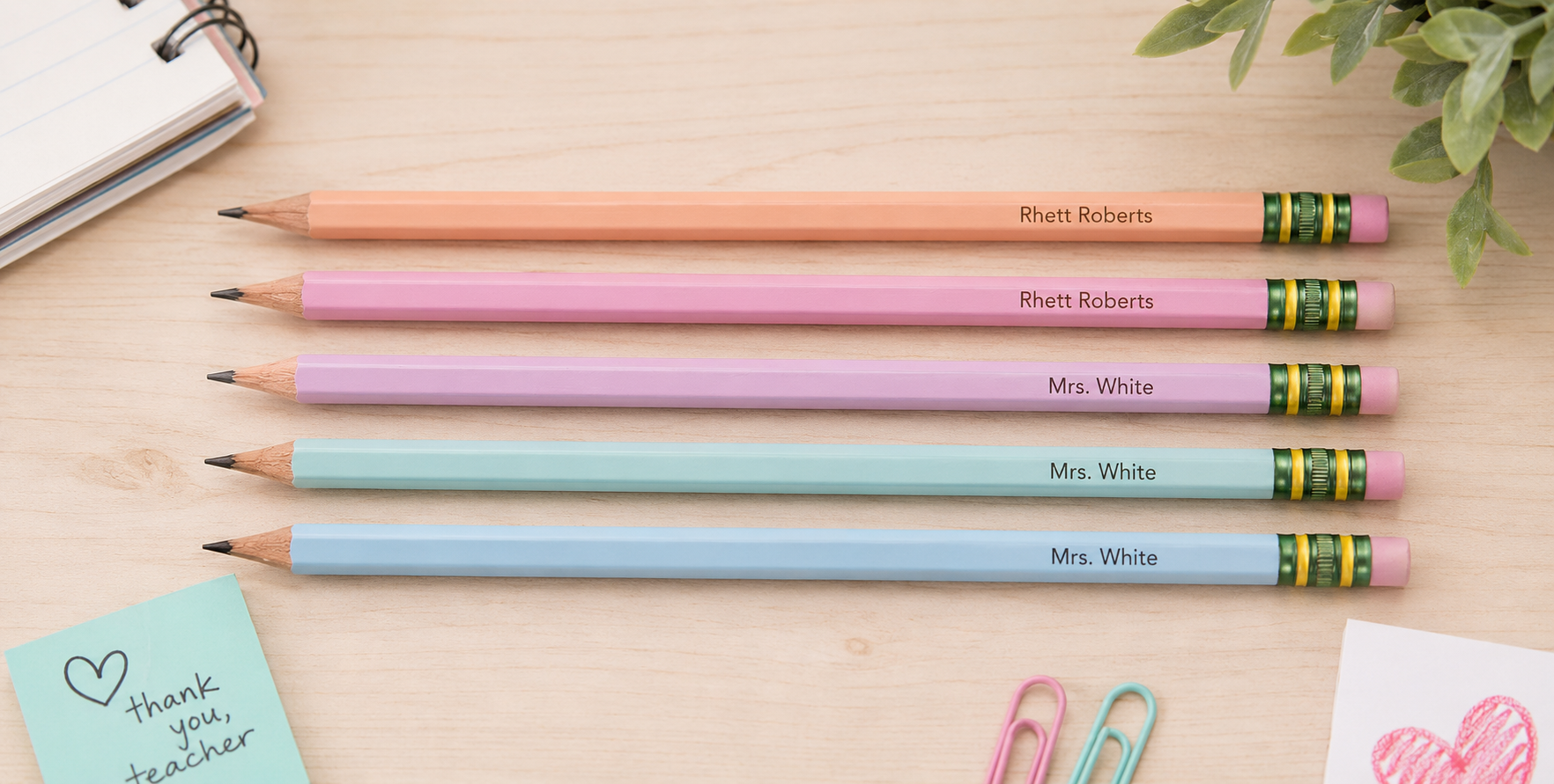Personalized Laser Engraved Ticonderoga® #2 Pencils | Custom Name Pencils for Students & Teachers
