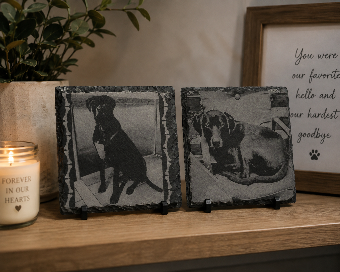 Personalized Photo Engraved Slate Coasters