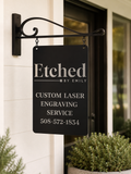 Custom 12"x18" Aluminum Laser Engraved Hanging Sign | Durable Outdoor Mailbox, Address & Garden Sign | Multiple Color Options