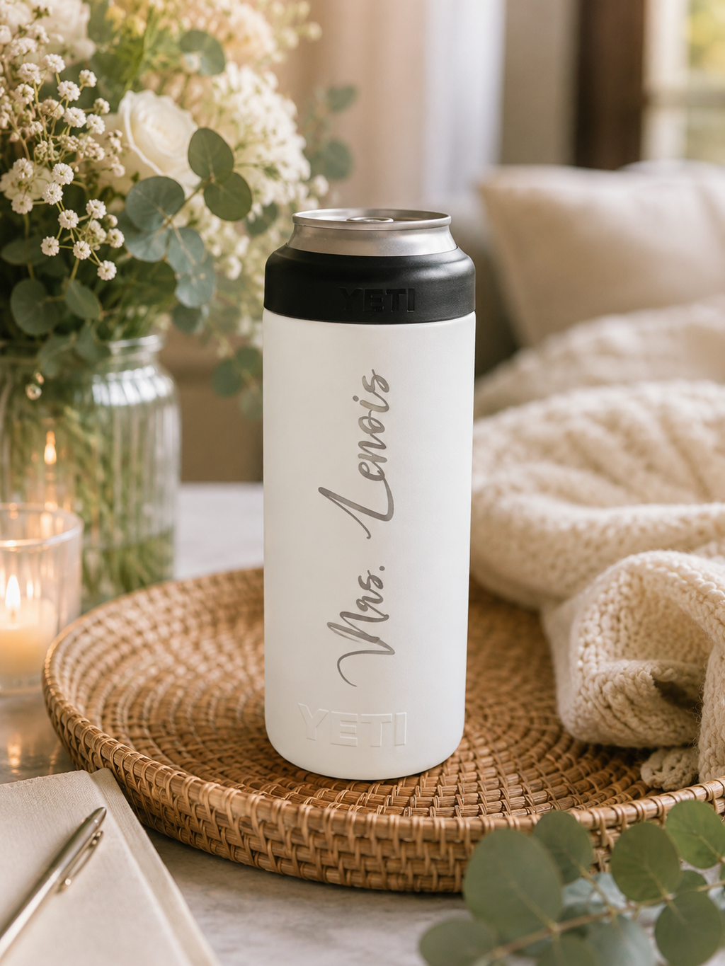 Custom Laser Engraved Wedding Party Tumblers & Water Bottles