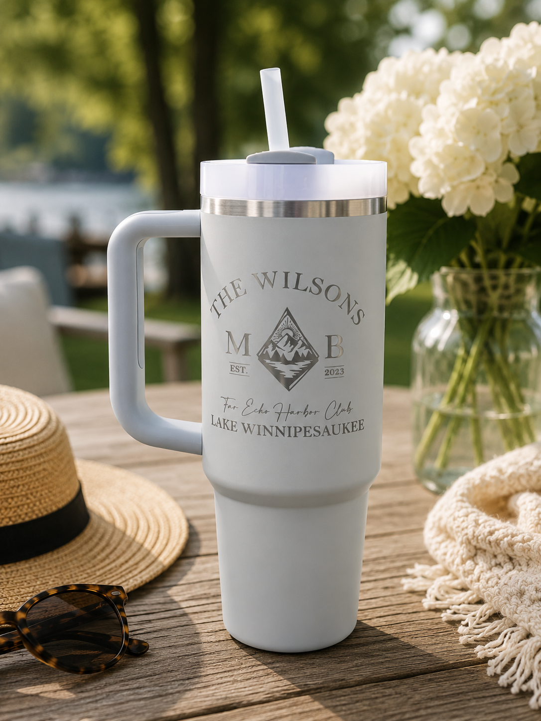 Custom Laser Engraved Wedding Party Tumblers & Water Bottles