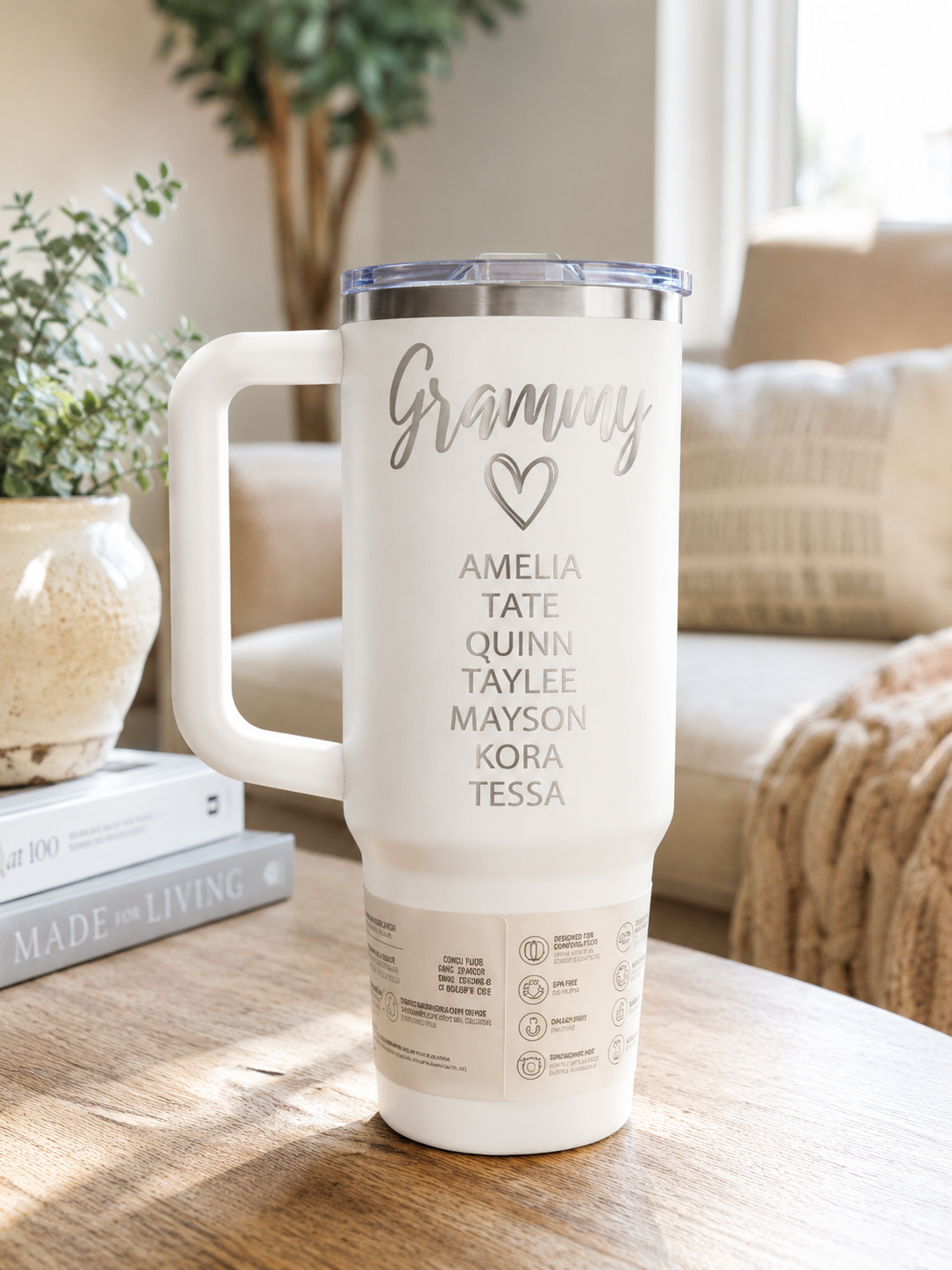 Personalized Stainless Steel Tumbler or Water Bottle – Custom Mama, Nana, Gigi Design