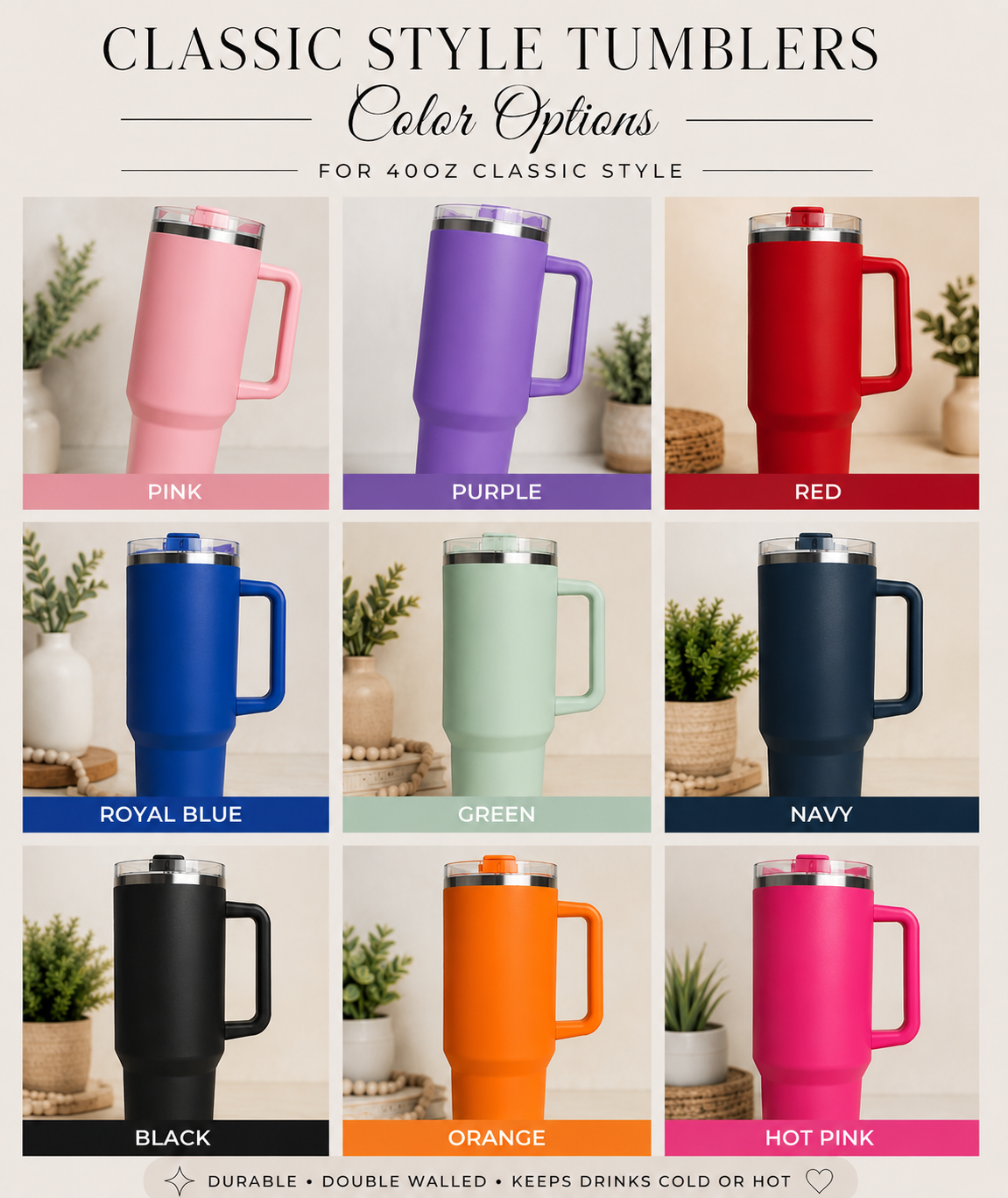 Personalized Stainless Steel Tumbler or Water Bottle – Custom Names & Milestone Years