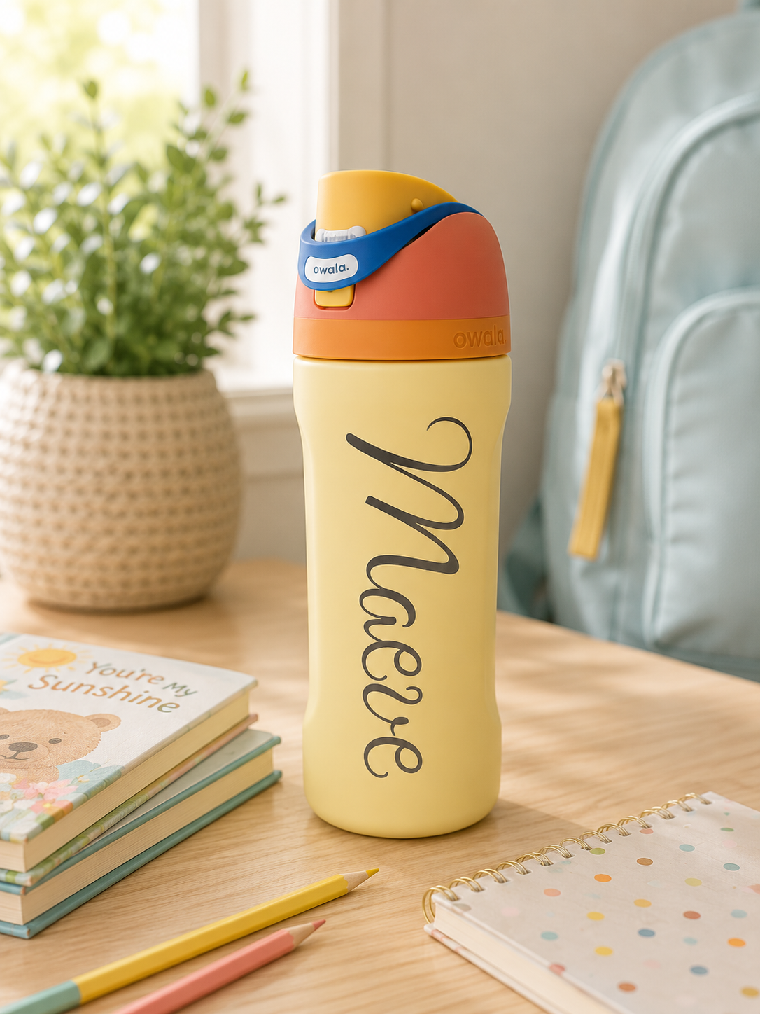 Personalized 16 oz Kids Water Bottle | Custom Laser Engraved Name & Theme | Durable Owala Bottle for School & Everyday Use