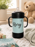 10 oz Laser Engraved Sippy Cups with Removable Handles & Silicone Boots – 8 Colors