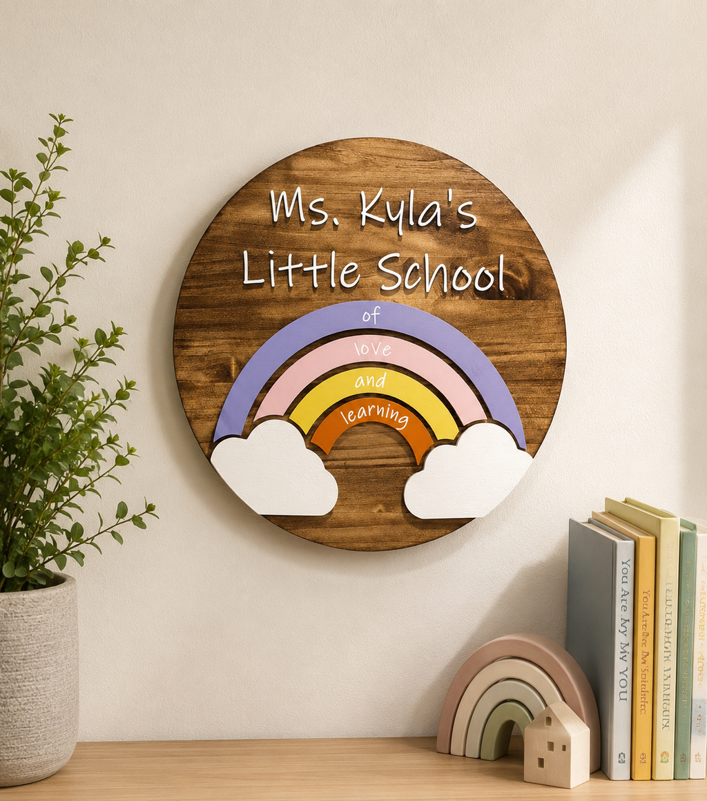Custom 17.75" Wooden Business Sign – Personalized Laser Engraved Company Logo Wall Sign