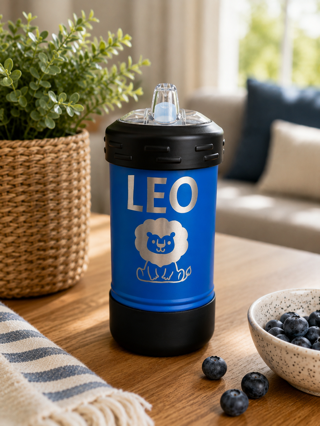 10 oz Laser Engraved Sippy Cups with Removable Handles & Silicone Boots – 8 Colors