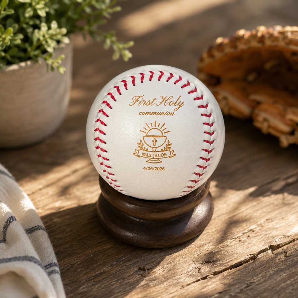 Custom Laser Engraved Baseball | Single or Double-Sided | Personalized Text or Image
