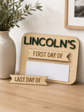 Personalized First & Last Day of School Sign | Reusable Dry Erase Back to School Board | Custom Name Milestone Photo Prop