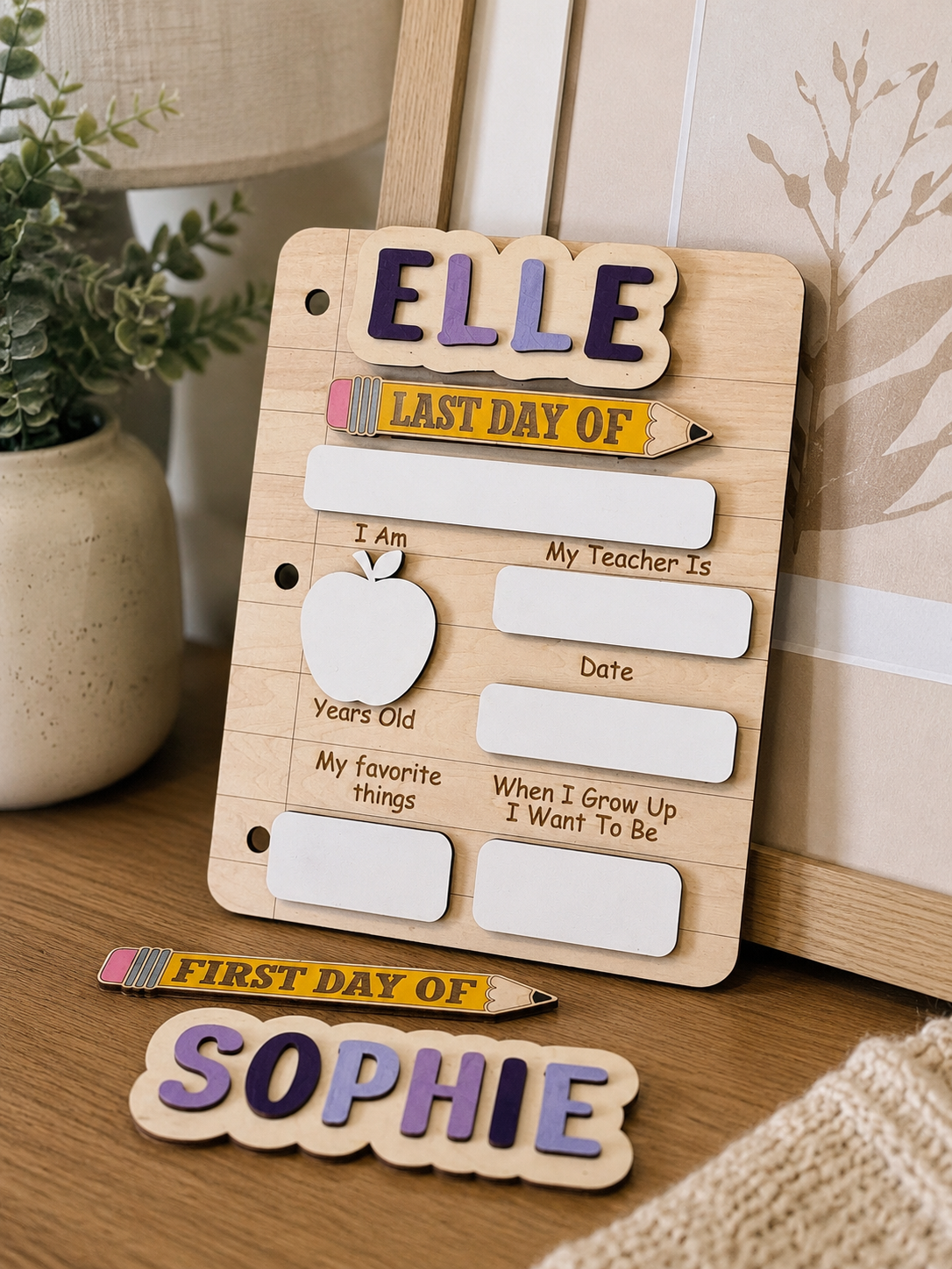Personalized First & Last Day of School Reusable Milestone Sign | Dry Erase School Board | Custom Back to School Photo Prop