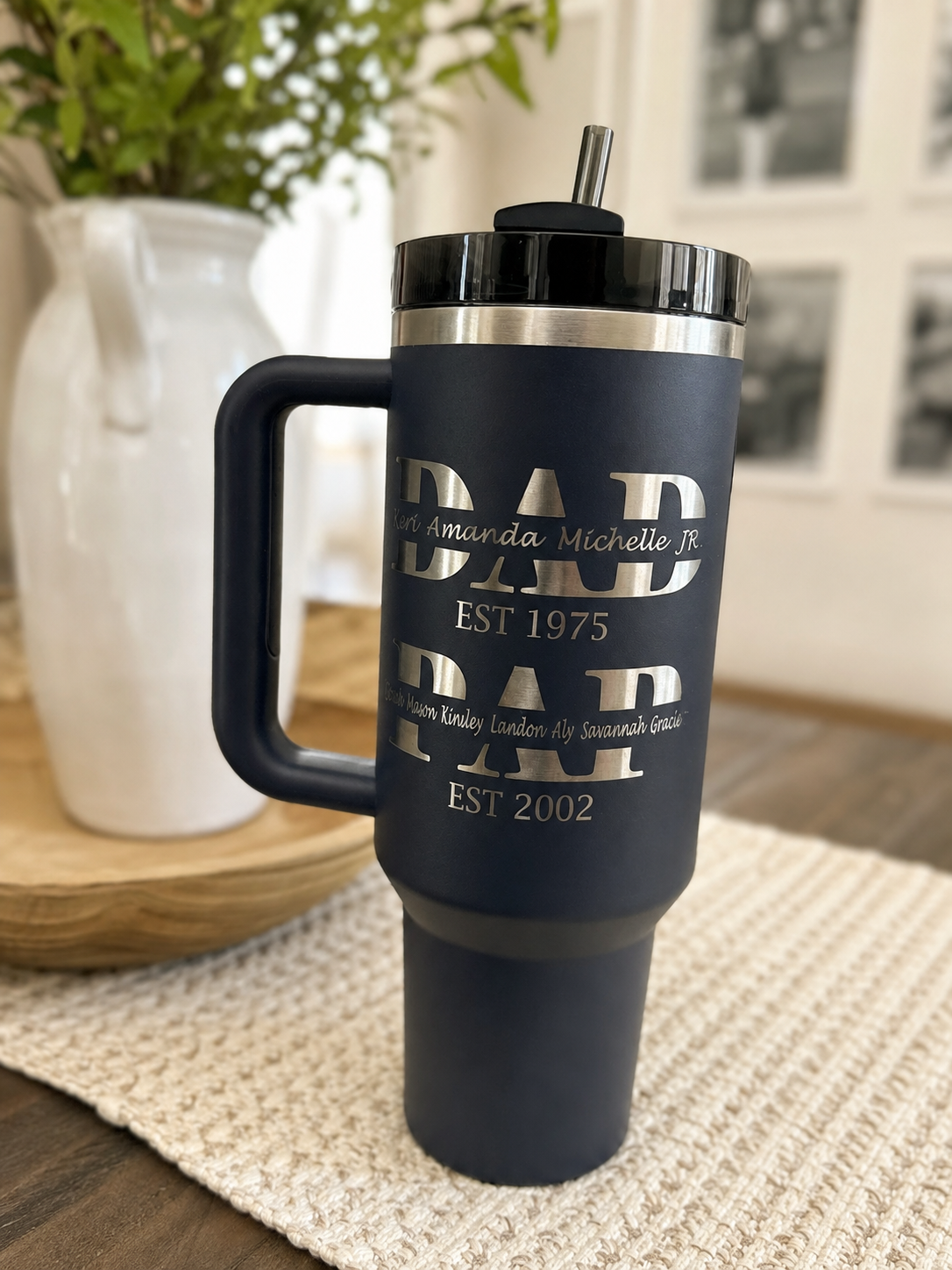 Personalized Family Title Tumbler or Water Bottle – Custom Names & Years