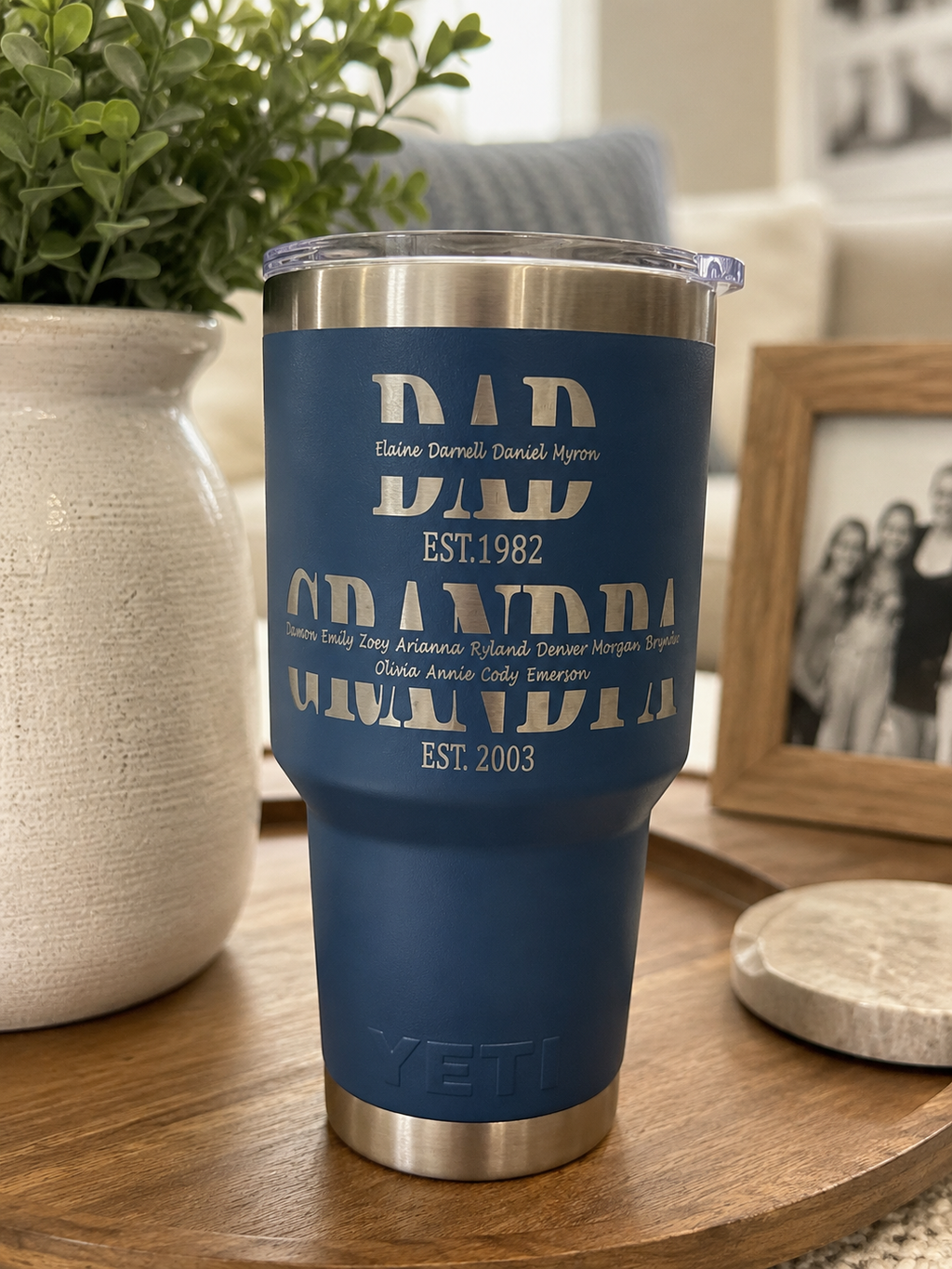 Personalized Family Title Tumbler or Water Bottle – Custom Names & Years
