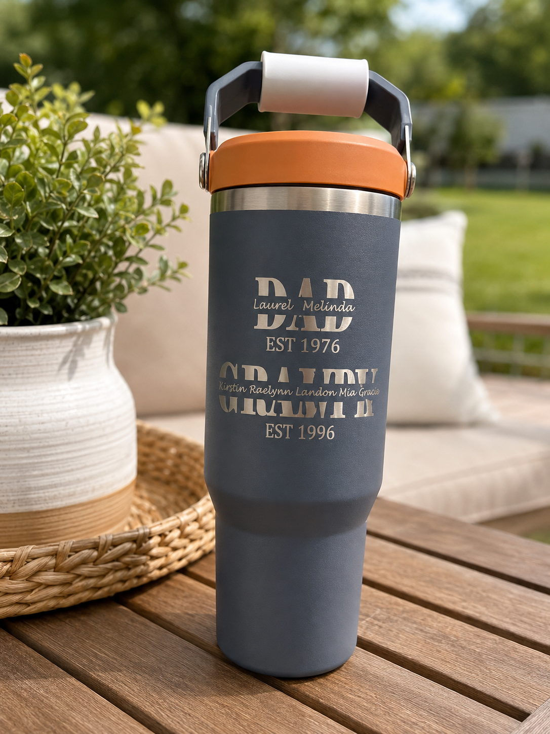 Personalized Family Title Tumbler or Water Bottle – Custom Names & Years