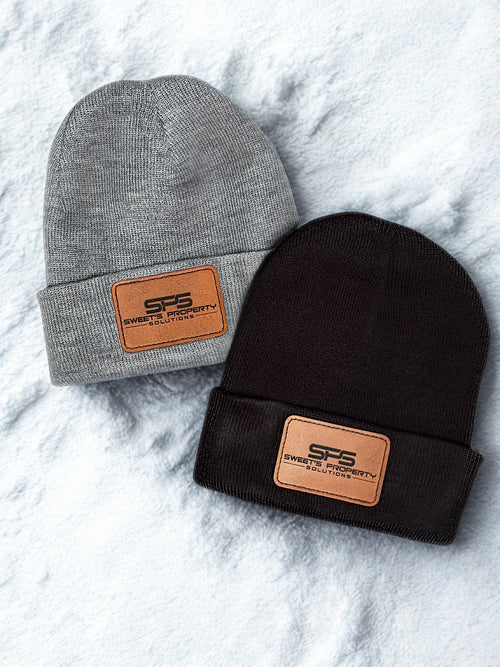 Laser Engraved Leather Patch Snow Hat – Personalized