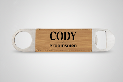 Custom Laser Engraved Metal & Leather Bottle Opener – Personalized Logo or Name