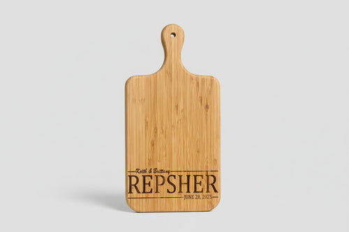 Laser Engraved Family Name Cutting Board - Personalized Wedding Gift